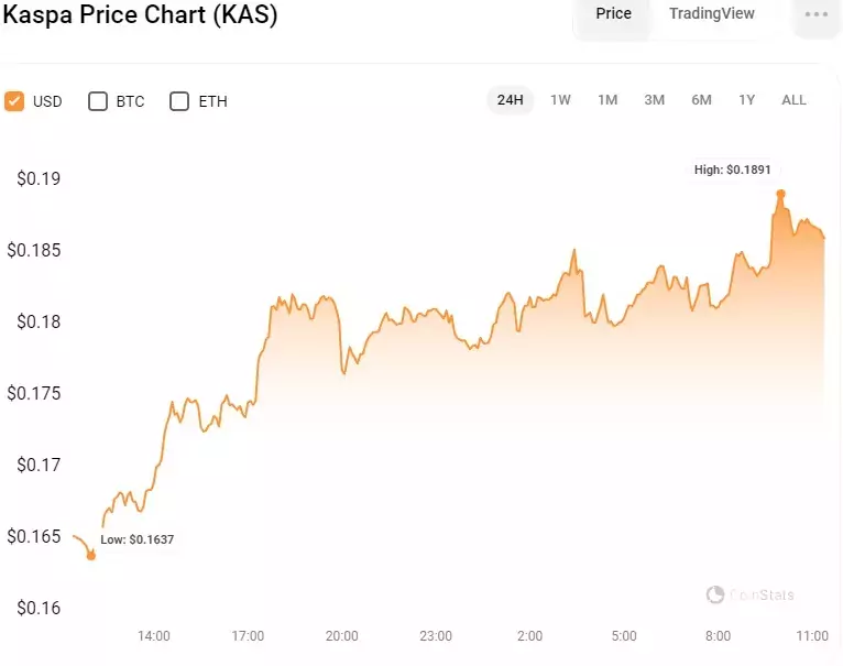 Kaspa установила новый ценовой рекорд, и рост должен продолжиться